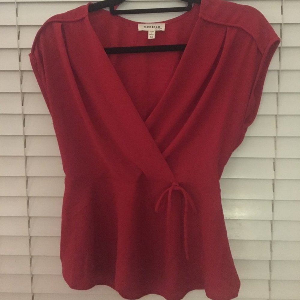 Red peplum top